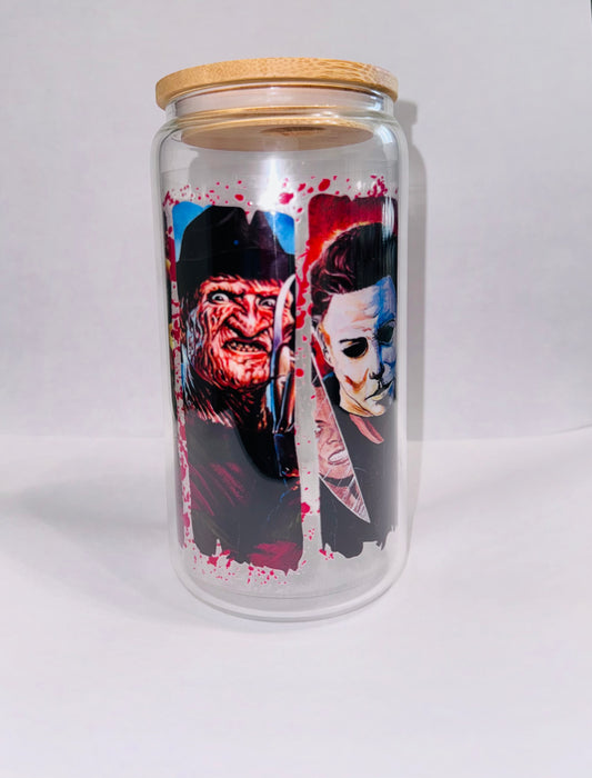 16 oz Glass tumbler “horror”