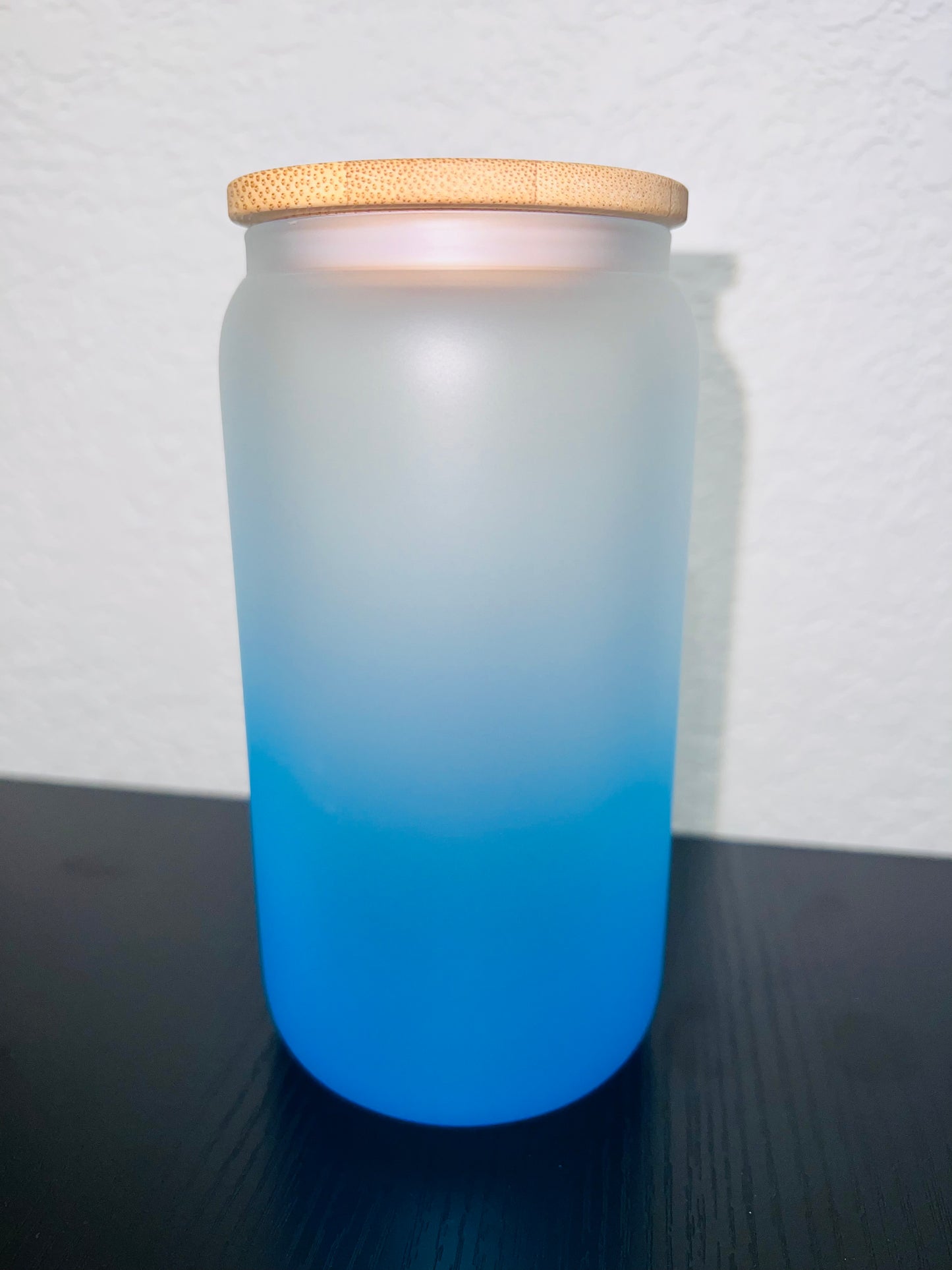 Custom 16 oz Frosted Ombré Glass Cup