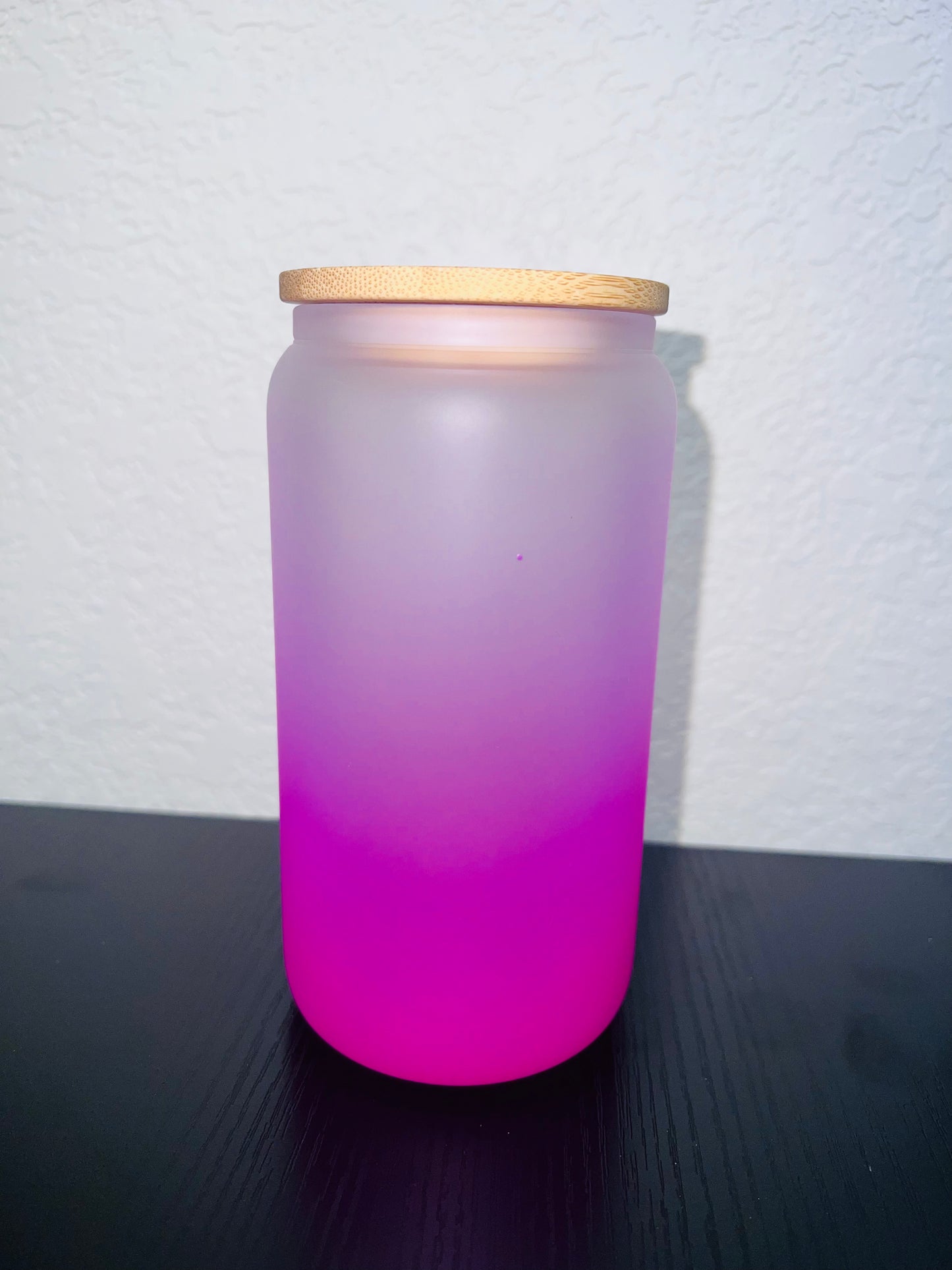 Custom 16 oz Frosted Ombré Glass Cup