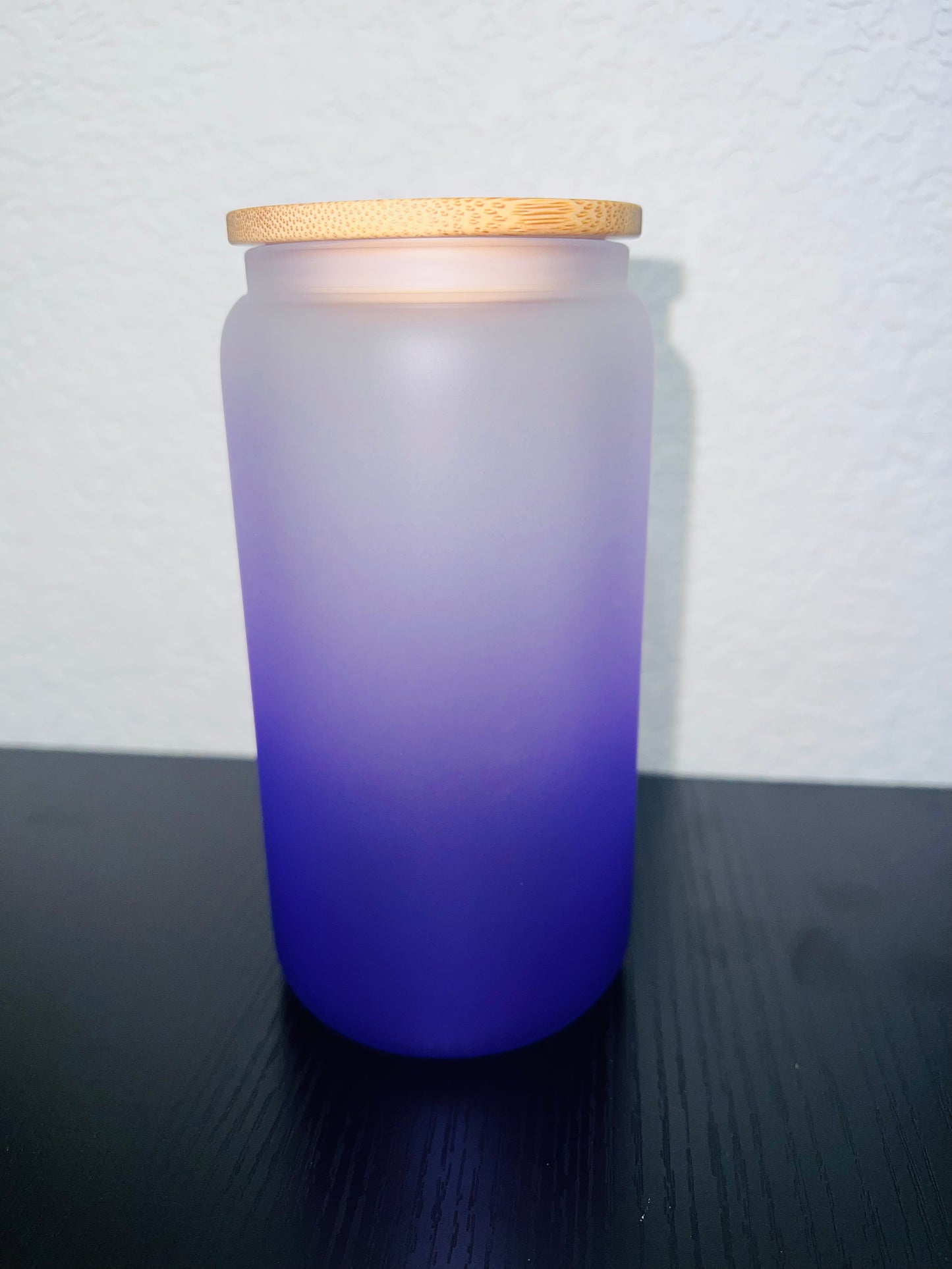 Custom 16 oz Frosted Ombré Glass Cup